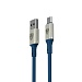 BY Кабель для зарядки Space Cable Pro Type-C, 1м, Быстрая зарядка QC3.0, штекер металл, синий