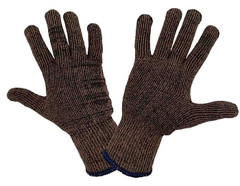перчатки полушерстяные люкс 6 нитей 7,5кл вязки. графит