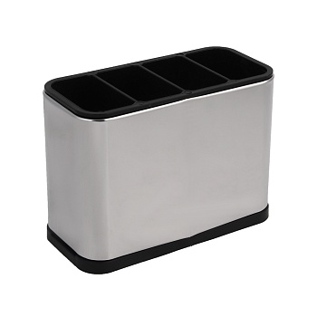 подставка для столовых приборов тм vetta, 18х13х8,5см, пластик, цвет серебро от магазина Барс