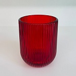 стакан для воды тм millimi грея марсала, стекло, 250мл, 7,5x9,5см, красный, рифленый интернет-магазин «Барс»