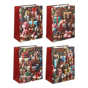 пакет подарочный тм сноу бум 18x23x10см, бумага, 4 дизайна, арт.1