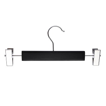 вешалка для юбок и брюк тм vetta, 28см, с зажимами, хром, цвет черный от магазина Барс