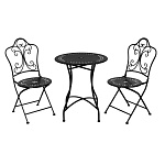 inbloom набор мебели: стол 74x8x61см, стулья 2шт 104x19x40см черный, металл от магазина Барс
