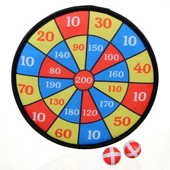 ldgames дартс на липучках, 28см, 2 мяча, пластик, бумага, bl-603, 14+