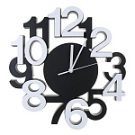 ladecor chrono часы настенные, круглые, 32,8x32,8x4,2 см, пластик, цвет черный