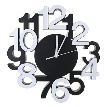 ladecor chrono часы настенные, круглые, 32,8x32,8x4,2 см, пластик, цвет черный