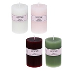 свеча столбик тм ladecor 6x10 см, рифленая, парафин, 4 цвета