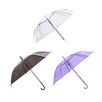 зонт-трость прозрачный, диаметр 90 см, 8 спиц, эва, пластик, сплав, 3 цвета