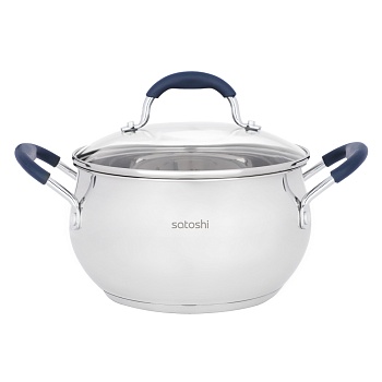 satoshi альба кастрюля 20х11,5см. 3,9 л. со стекл. крышкой, индукция интернет-магазин «Барс»