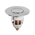 донный клапан, без перелива, компактный, d=60мм, пластик, хром