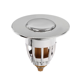 донный клапан, без перелива, компактный, d=60мм, пластик, хром