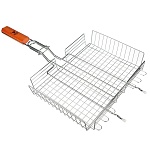 grillboom решётка гриль хром со съёмной ручкой 57x30x24 глубина 5см, хромированная сталь