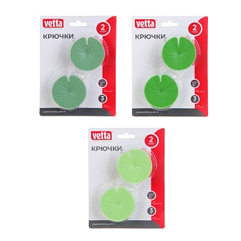 vetta крючки самоклеящиеся, в виде листьев лотоса, 2шт от магазина Барс