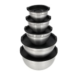 набор мисок с крышками (0,5л-0,9л-1,5л-3л-4л) 5 шт в наборе, нерж.сталь интернет-магазин «Барс»