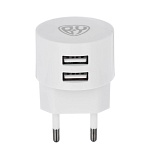 by сетевое зарядное устройство, 2xusb, 2а, белый от магазина Барс