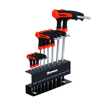 ермак набор т-образных имбусовых ключей torx t10-t15-t20-t25-t27-t30-t40-t45-t50
