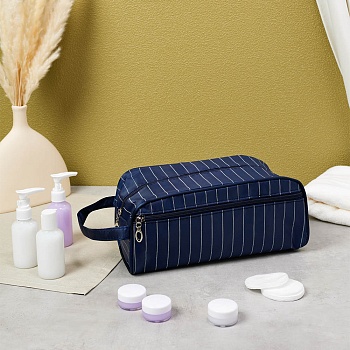 юl косметичка дорожная "полоска", ткань, 28х12х14см синий