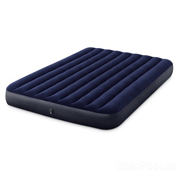 intex матрас надувной classic downy (fiber tech) квин, 152x203x25 см, 64759