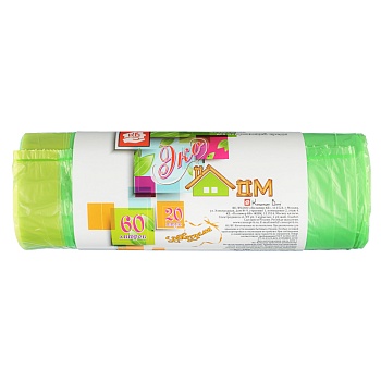 vetta мешки мусорные 60л, 20шт, с завязками, рулон