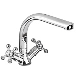 союзкран смеситель для кухни, поворотный излив 25см, керам. кран-буксы 1/2, хром, цинк, sk01-g208