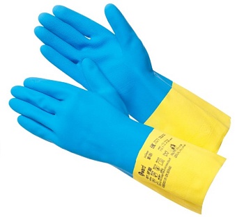 перчатки кщс латекс+неопрен двухцветные gward hp300 12/120