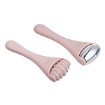 набор массажеров для лица 2 штуки тм юниlook , 7,8x2,6см, сталь, силикон, abs, розовый, вз24-43