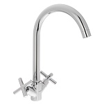 rain смеситель для кухни кристал, кран-буксы 1/2, гайка, латунь, хром