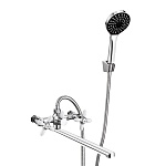 союзкран смеситель для ванны с душем, прямой излив 30см, кер. кр-б. 1/2, цинк, хром/белый sk08-p243