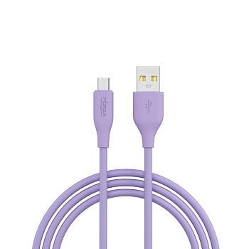 forza кабель для зарядки базовый microusb, 1м, быстрая зарядка 2.4а, 12w, прорезиненный, 4 цвета от магазина Барс