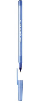ручка шариковая bic round stic, синяя, корпус голубой, узел 1мм, линия 0,32мм, с штрихкодом,