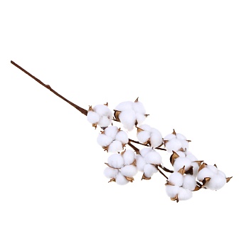 ladecor ветка декоративная с хлопком, 57 см, пластик, проволочная основа, арт.2 от магазина Барс