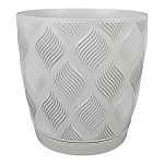 горшок для цветов с поддоном "мираж" 3,7л, d19,5см, цв.серый мусоон от магазина Барс