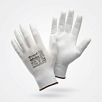 перчатки нейлоновые gward white с полиуретановым покрытием белые (xl/10), 12/240 