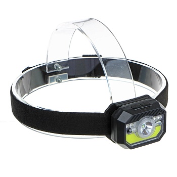 ермак фонарь на голову,сенсорный,xpe cob led,11 режимов,1000мач,usв, 6х4,5х3см,пластик,красный свет