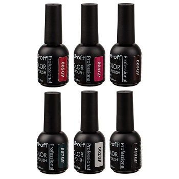 гель-лак цветной для ногтей "color gel polish", 10 мл, 6 цветов