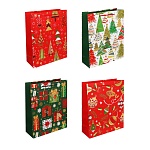 пакет тм сноу бум подарочный, 26x32x10см, тиснение, бумага, арт.20, 4 дизайна