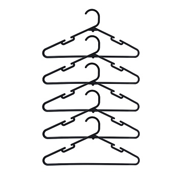 вешалки для одежды тм vetta, 5шт, пластик, 39,5х20,5х0,3см, пластик, цвет черный от магазина Барс