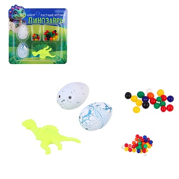 игроленд набор растущие игрушки "динозавры", pp, tpr, 11,5х12см, микс