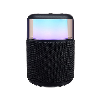 колонка беспроводная by glowsound mini, 5 вт,подсветка, 1200мач, microsd, вшг 12x8x8см, черный от магазина Барс