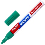 маркер-краска лаковый extra (paint marker) 4 мм, зеленый, усиленная нитро-основа, brauberg, 151985
