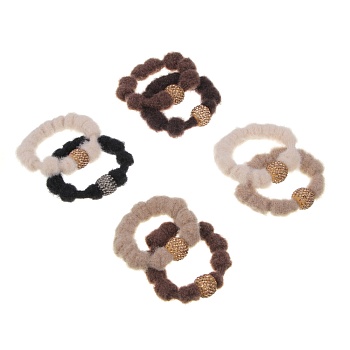 юниlook резинки для волос 2 шт, d6,5см, полиэстер, пластик, 4 цветовых сочетания, acs-121