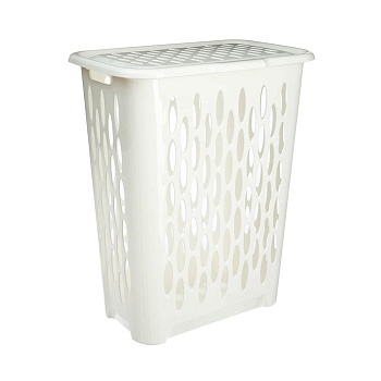 корзина для белья keeplex light с откидной крышкой 37л 42,2х29х51,5см, пластик, белое облако от магазина Барс