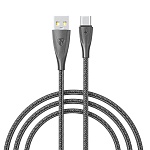 кабель для зарядки usb(a)-type c by nylon pro, 18вт, 1 м, 3a, нейлон, черный от магазина Барс