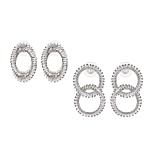 серьги, медь, цирконий, 2 дизайна, бж25-4