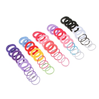 юниlook резинки для волос 10шт, d4/4,5см, полиэстер, 5 миксов цветов, acs-86