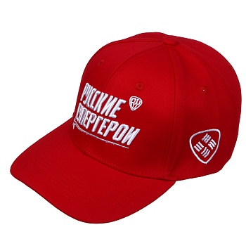 by русские супергерои кепка взрослая с вышивкой р.58, 70% хлопок, 30% полиэстер, цвет красный