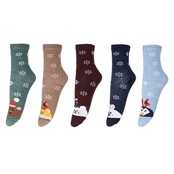 galante носки новогодние, р.23-25, 70% полиэстер, 30% хлопок, 5 дизайнов