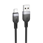 кабель для зарядки usb(a)-ip hoco. модель x109 energy, 2 м, силикон, черный