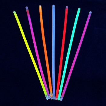 набор неоновых палочек 10шт, пэ, флуоресцентная краска, d0,5x20см, 7 цветов, gb010