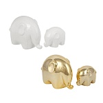 набор фигурок декоративных тм ladecor "слоники" 9x5x6 см, 14x10x8 см, 2 шт, керамика, 2 цвета